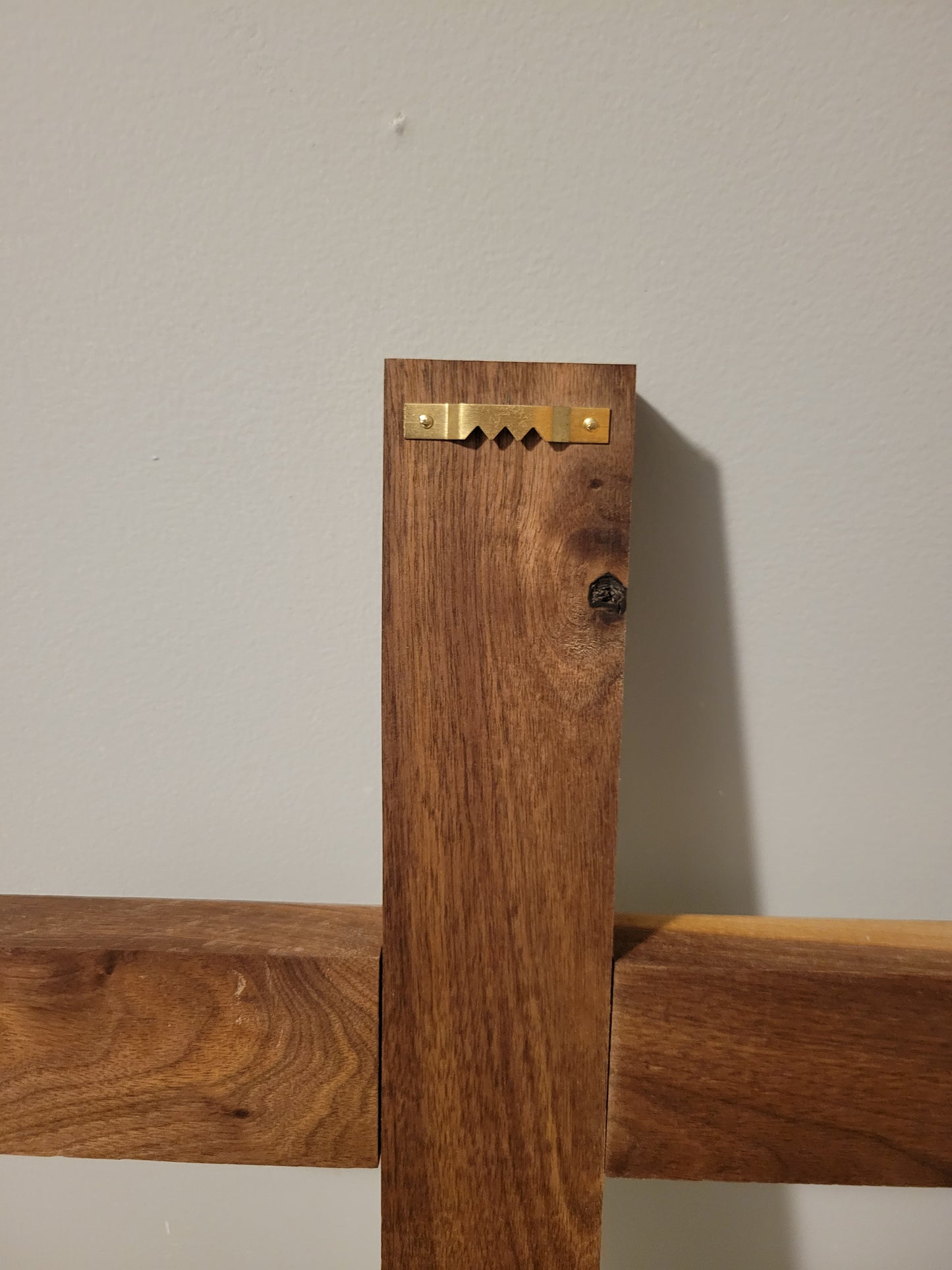 Black Walnut Cross, wall art. hanging clip