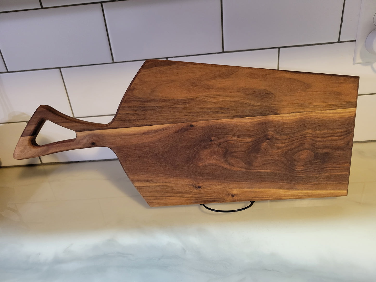 Black Walnut Charcuterie board with handle. Foodie