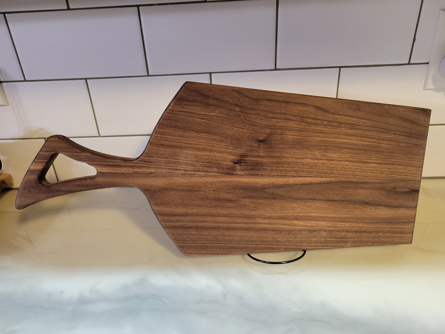 Black Walnut Charcuterie board with handle. Foodie