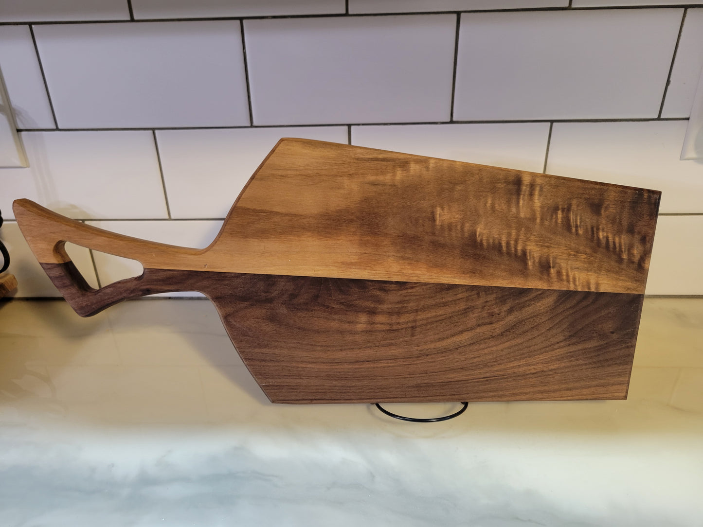 Black Walnut Charcuterie board with handle. Foodie
