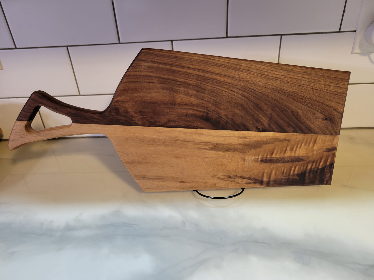 Black Walnut Charcuterie board with handle. Foodie