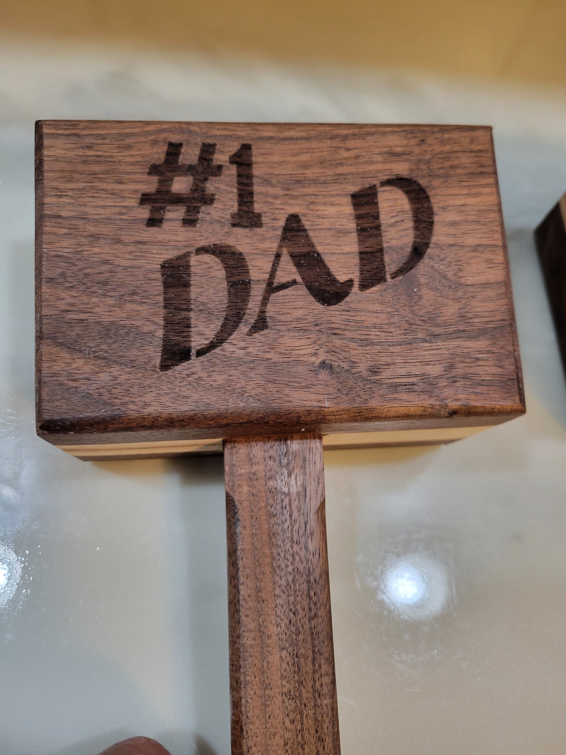 #1 Dad wooden mallet