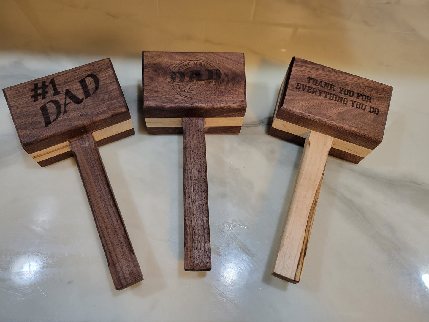 #1 Dad wooden mallet