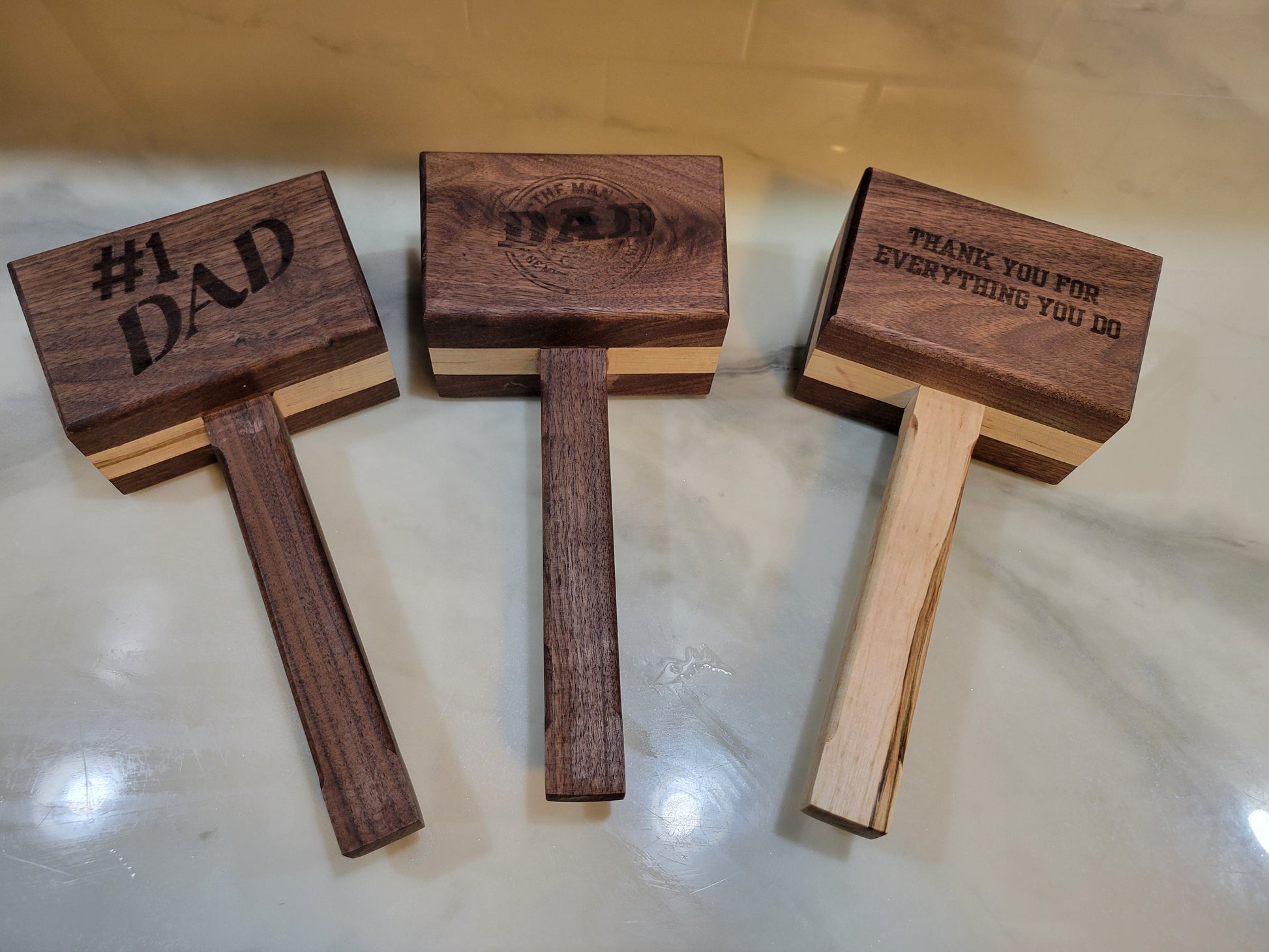 #1 Dad wooden mallet