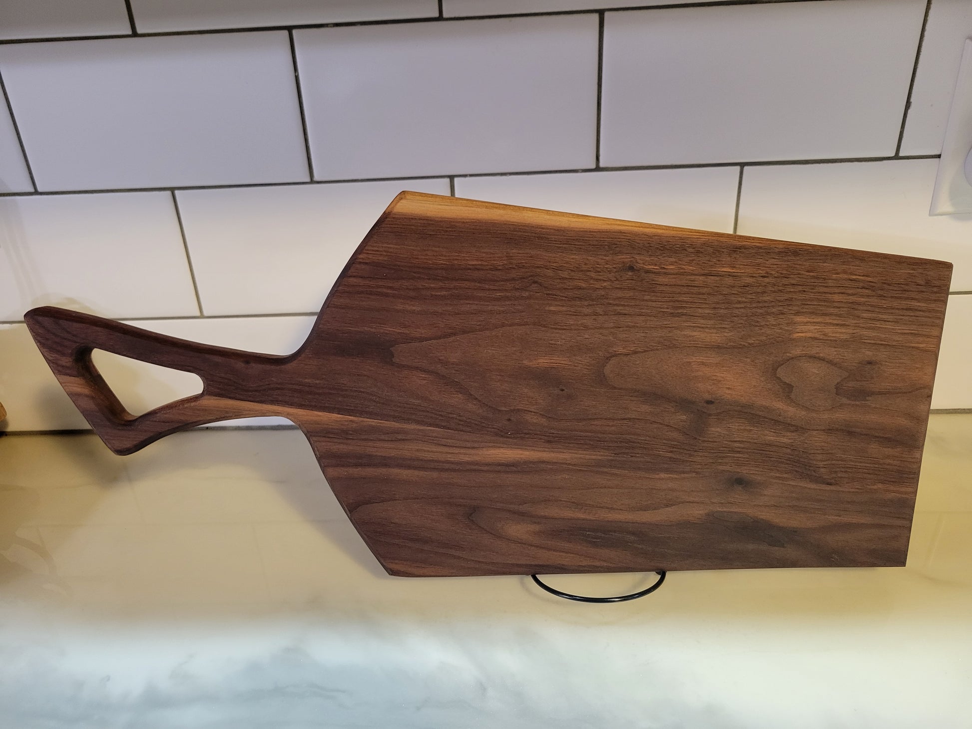 Black Walnut Charcuterie board with handle. Foodie