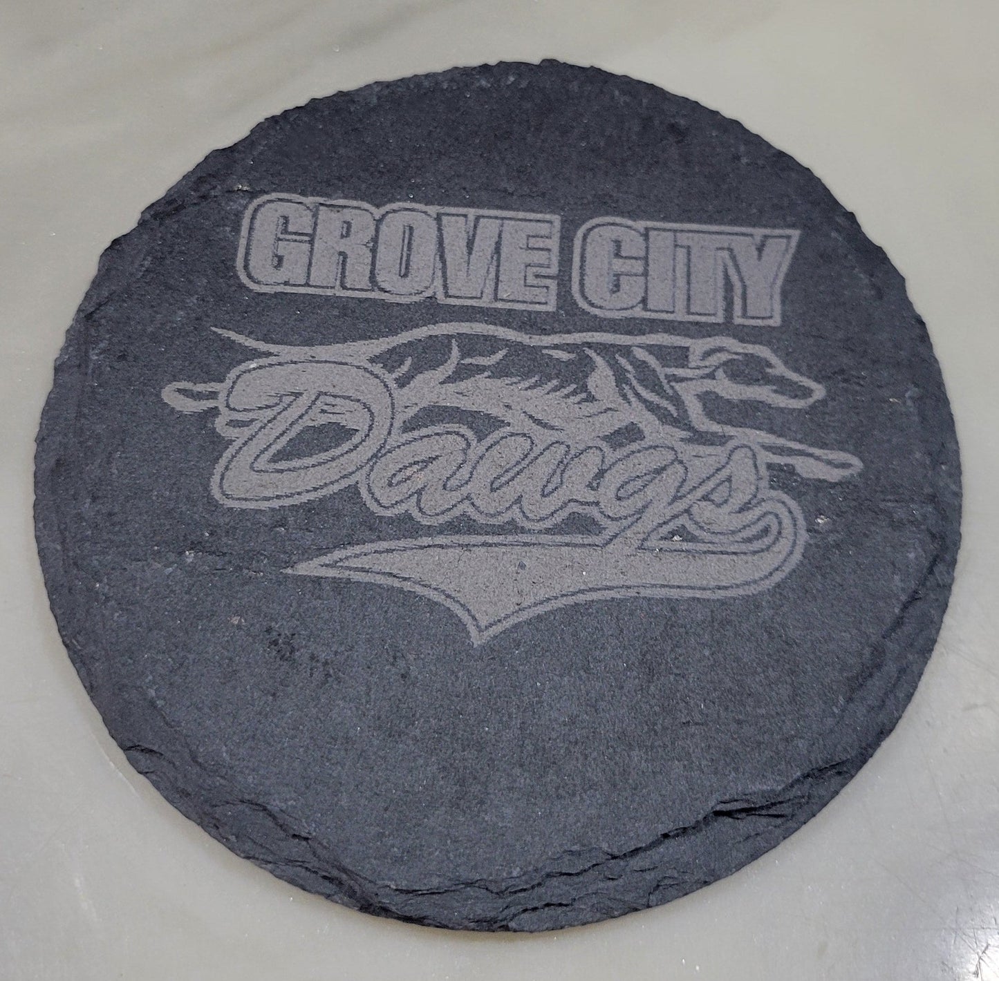 Grove City High School Dawgs Slate Coaster Football