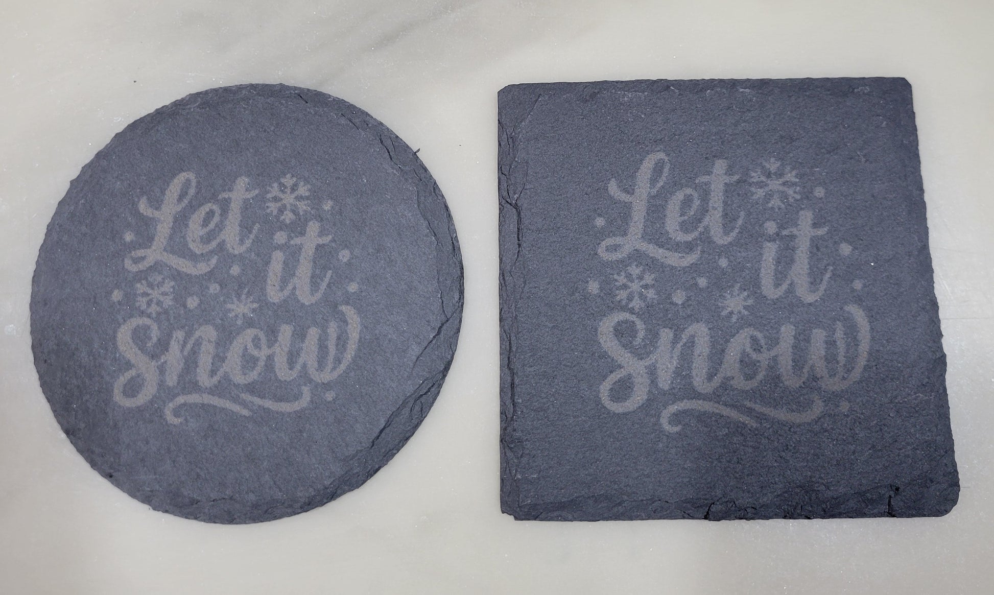 Let It Snow Slate Coaster
